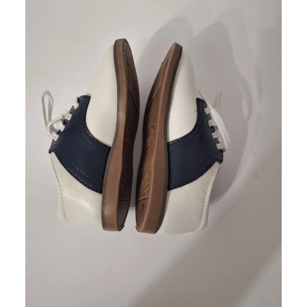 Footmates Cheer Saddle Oxford Size 7.5 Child Black & White Dress School Uniform